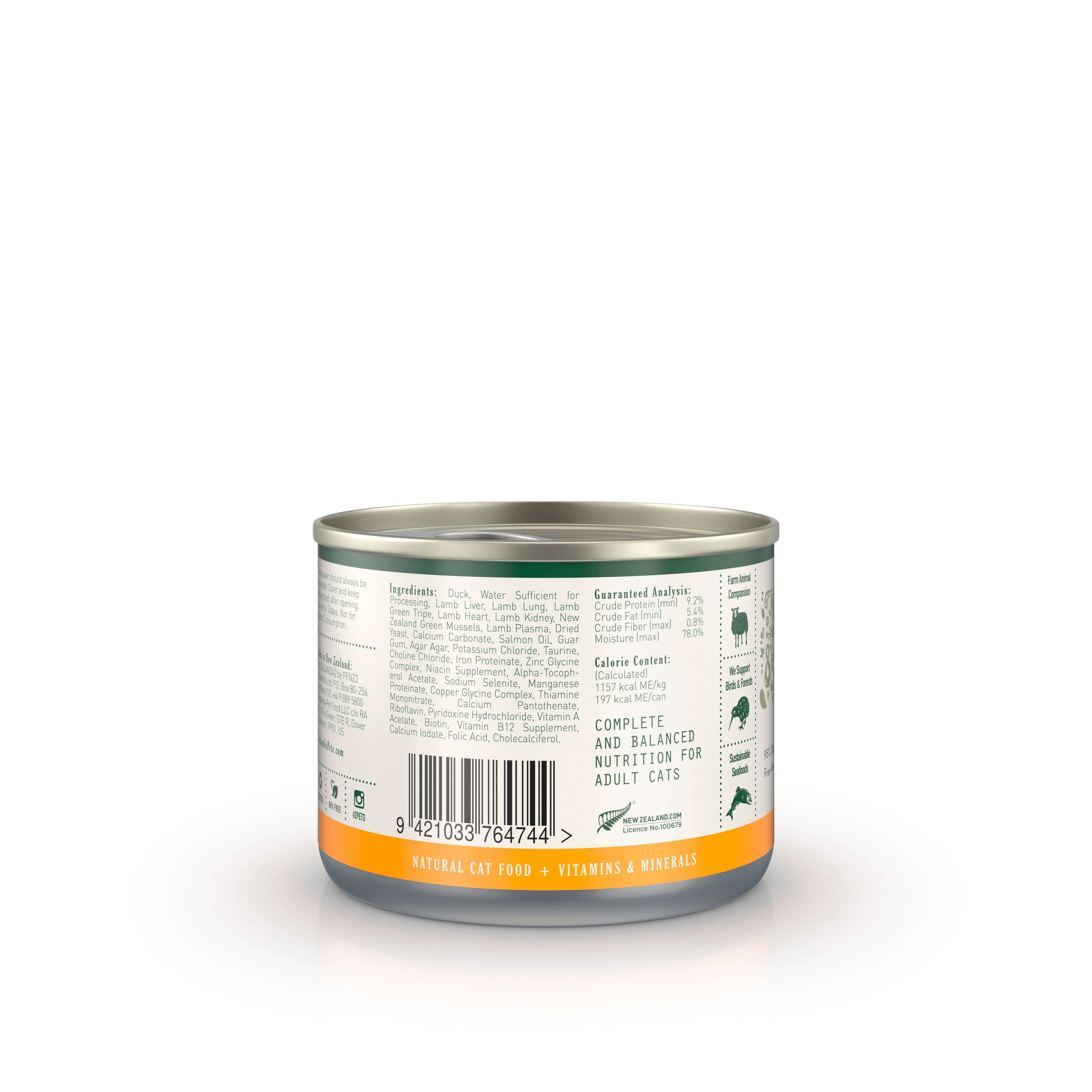 Zealandia Duck Pâté Wet Cat Food (USA)