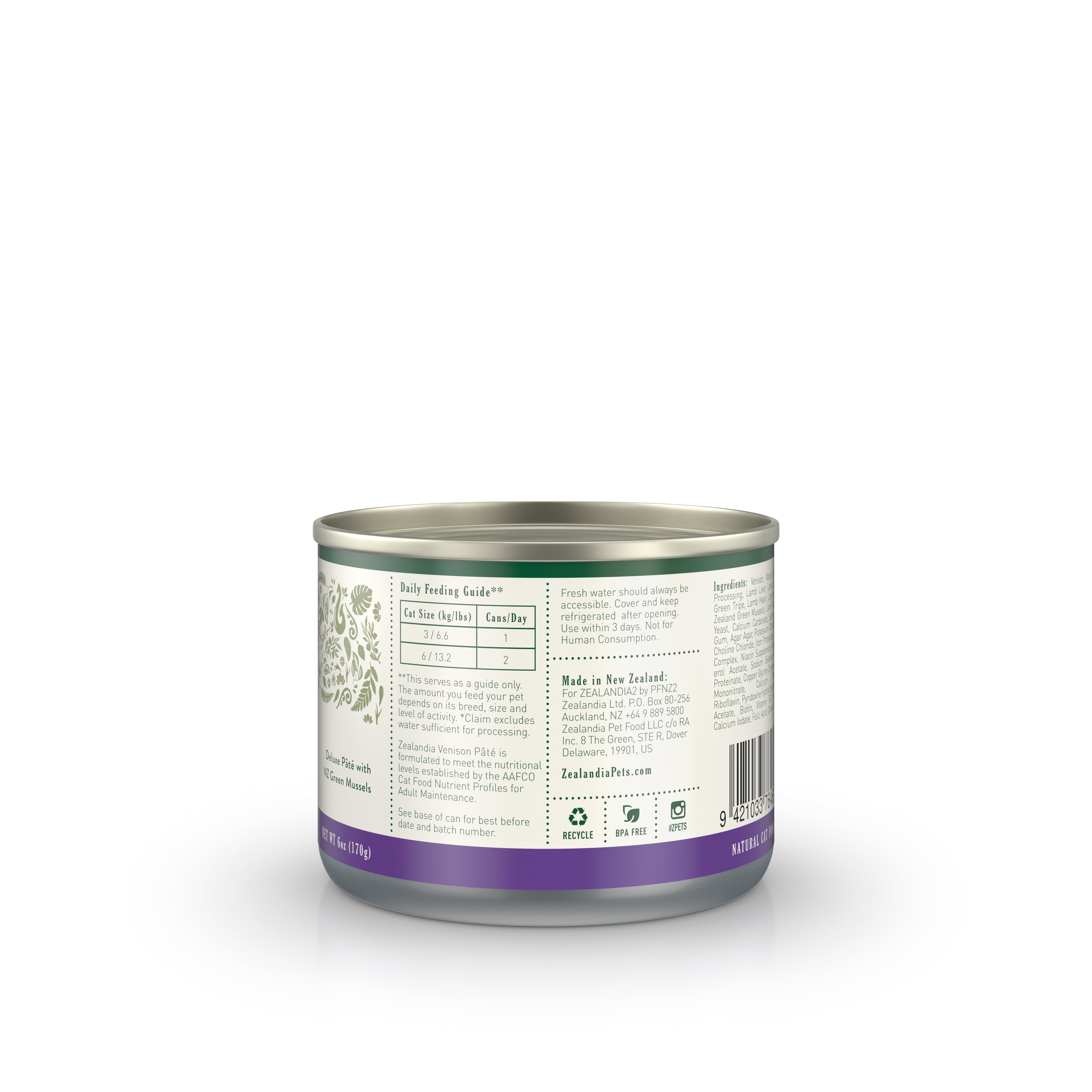 Zealandia Venison Pâté Wet Cat Food (USA)