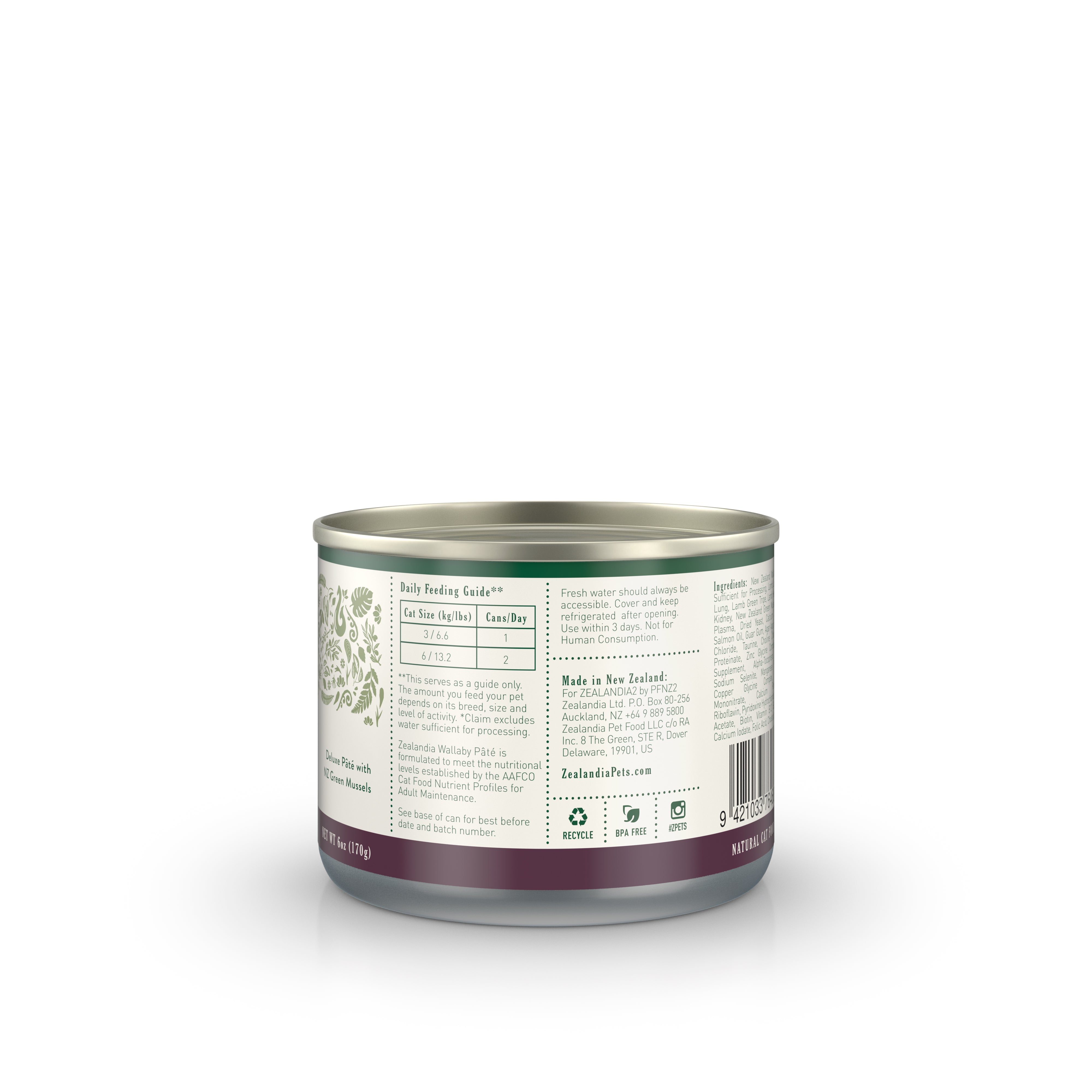 Zealandia Wallaby Pâté Wet Cat Food (USA)